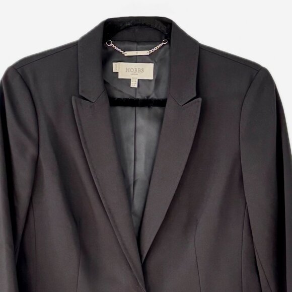 Hobbs London Women's Blazer Classic Charcoal Jack Pockets Lined US Size 8 EUC - Picture 4 of 12